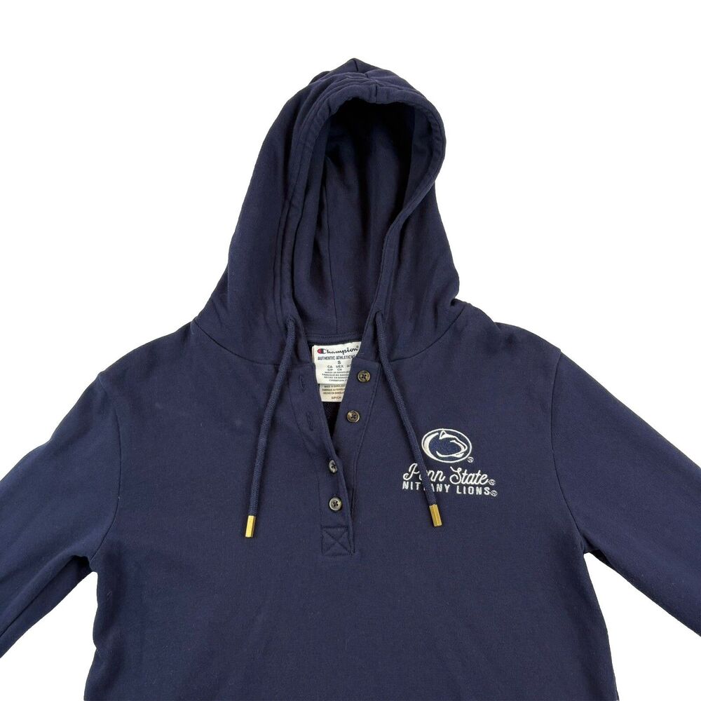Penn State Nittany Lions Hooded Long Sleeve Henley Womens S Blue Champion